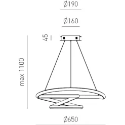 Lampadari Moderni-Gea Luce Lampadario diva sg titanio di design led 47w 3000k