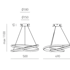 Lampadari Moderni-Gea Luce Lampadario diva sp oro spirale led 39w 3000k