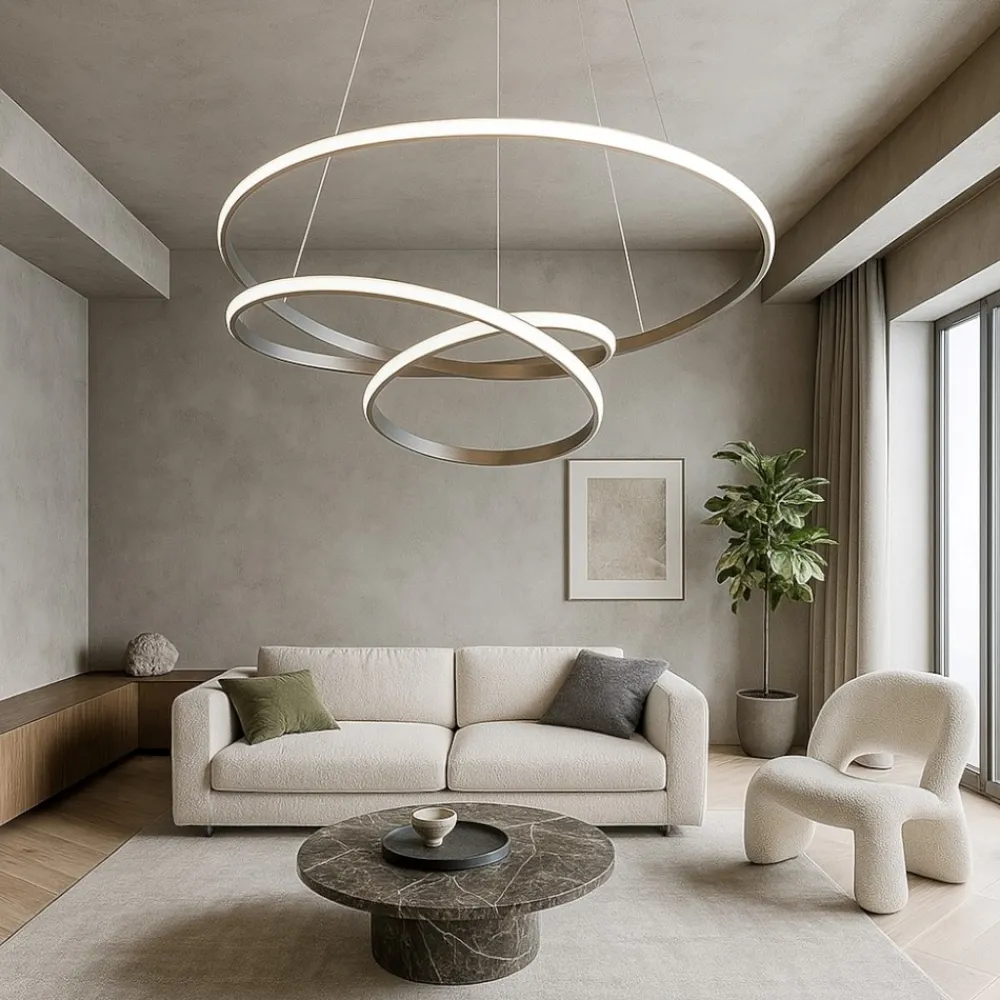 Lampadari Moderni-Gea Luce Lampadario diva sp titanio design moderno led 39w 3000k