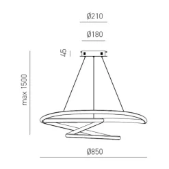 Lampadari Moderni-Gea Luce Lampadario diva s-s led 80w 3000k bianco design moderno