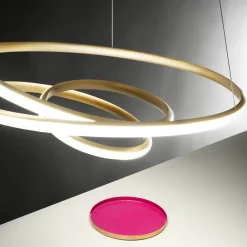Lampadari Moderni-Gea Luce Lampadario diva s-s oro 80w 3000k per soggiorno moderno
