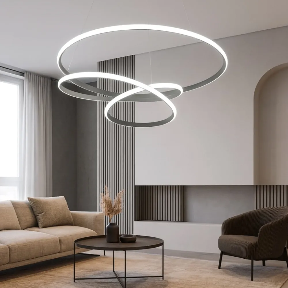 Lampadari Moderni-Gea Luce Lampadario diva s-s- titanio led 80w 3000k moderno