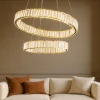 Lampadari Moderni-Selezionato da Mazzolaluce Lampadario di vetro cerchi led per soggiorno contemporaneo