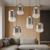 Lampadari Moderni-Selezionato da Mazzolaluce Lampadario di vetro fume moderna per soggiorno led 25w 3000k
