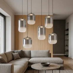 Lampadari Moderni-Selezionato da Mazzolaluce Lampadario di vetro fume moderna per soggiorno led 25w 3000k