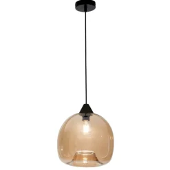 Lampadari Moderni-Fabas Luce Lampadario di vetro soffiato ambra trasparente maia