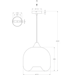 Lampadari Moderni-Fabas Luce Lampadario di vetro soffiato ambra trasparente maia