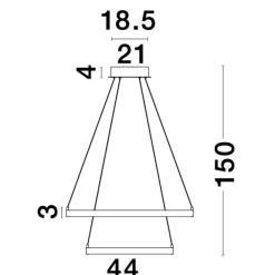 Lampadari Moderni-Selezionato da Mazzolaluce Lampadario doppio anello foglia oro led 3000k dimmerabile moderno