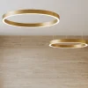 Lampadari Moderni-Gea Luce Lampadario doppio anello oro spazzolato led 60w 3000 lm 3000k
