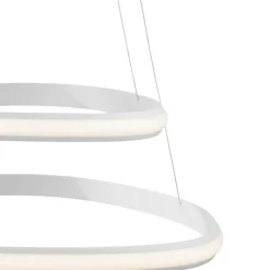 Lampadari Moderni-Selezionato da Mazzolaluce Lampadario doppio cerchio bianco design moderno led dimmerabile