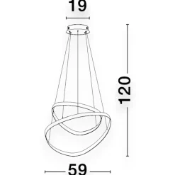 Lampadari Moderni-Selezionato da Mazzolaluce Lampadario doppio cerchio bianco design moderno led dimmerabile
