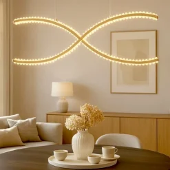 Lampadari Moderni-Selezionato da Mazzolaluce Lampadario dorato con cristalli led 95w 3500k per soggiorno