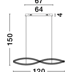 Lampadari Moderni-Selezionato da Mazzolaluce Lampadario dorato con cristalli led 95w 3500k per soggiorno