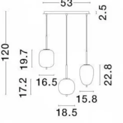 Lampadari Moderni-Selezionato da Mazzolaluce Lampadario dorato con sfere di vetro bianco per sala