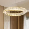 Lampadari Moderni-Selezionato da Mazzolaluce Lampadario dorato di cristallo led 36w 3000k per soggiorno