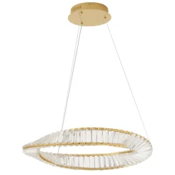Lampadari Moderni-Selezionato da Mazzolaluce Lampadario dorato di cristallo led 36w 3000k per soggiorno