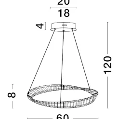 Lampadari Moderni-Selezionato da Mazzolaluce Lampadario dorato di cristallo led 36w 3000k per soggiorno