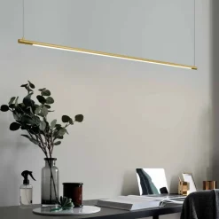 Lampadari Moderni-Selezionato da Mazzolaluce Lampadario dorato moderno da tavolo bacchetta led 20w 3000k