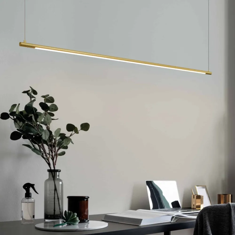 Lampadari Moderni-Selezionato da Mazzolaluce Lampadario dorato moderno da tavolo bacchetta led 20w 3000k