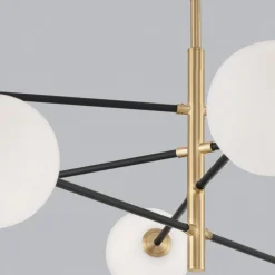 Lampadari Moderni-Selezionato da Mazzolaluce Lampadario dorato moderno nero per soggiorno