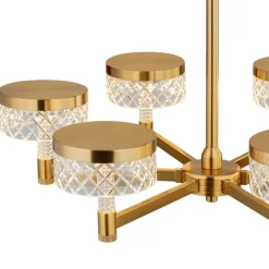 Lampadari Moderni-Selezionato da Mazzolaluce Lampadario dorato per soggiorno led 38w 3000k