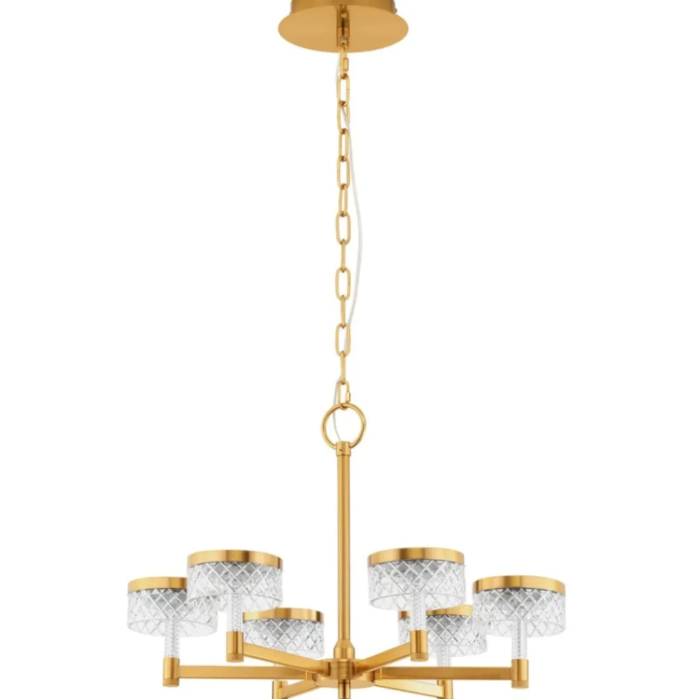 Lampadari Moderni-Selezionato da Mazzolaluce Lampadario dorato per soggiorno led 38w 3000k