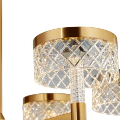 Lampadari Moderni-Selezionato da Mazzolaluce Lampadario dorato per soggiorno led 38w 3000k