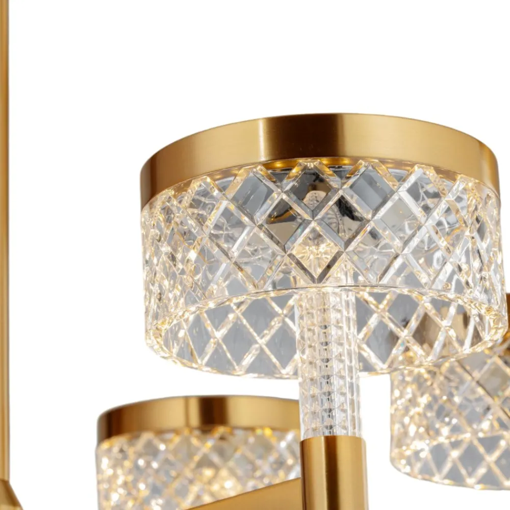 Lampadari Moderni-Selezionato da Mazzolaluce Lampadario dorato per soggiorno led 38w 3000k