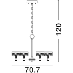 Lampadari Moderni-Selezionato da Mazzolaluce Lampadario dorato per soggiorno led 38w 3000k