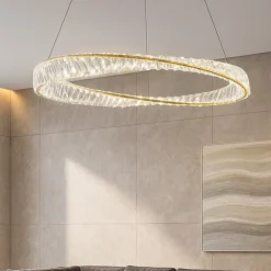 Lampadari Moderni-Selezionato da Mazzolaluce Lampadario elegante cerchio di cristallo per soggiorno