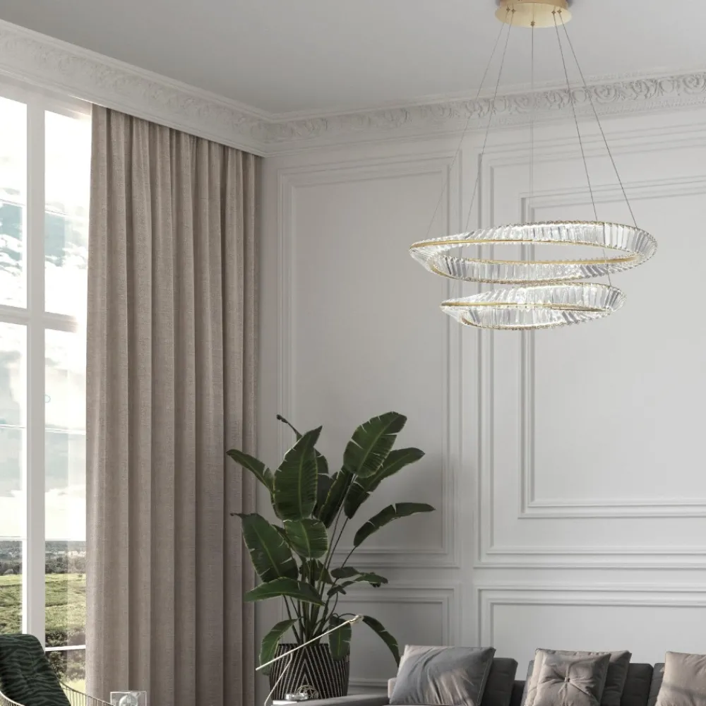 Lampadari Moderni-Selezionato da Mazzolaluce Lampadario elegante moderno di cristallo per salone