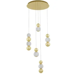 Lampadari Moderni-Selezionato da Mazzolaluce Lampadario elegante per soggiorno contemporaneo sfere oro
