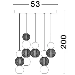 Lampadari Moderni-Selezionato da Mazzolaluce Lampadario elegante per soggiorno contemporaneo sfere oro
