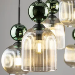 Lampadari Moderni-Selezionato da Mazzolaluce lampadario elegante per soggiorno sfere in vetro verde