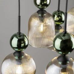 Lampadari Moderni-Selezionato da Mazzolaluce lampadario elegante per soggiorno sfere in vetro verde