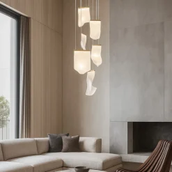 Lampadari Moderni-Selezionato da Mazzolaluce Lampadario elegante vele oro per soggiorno moderno