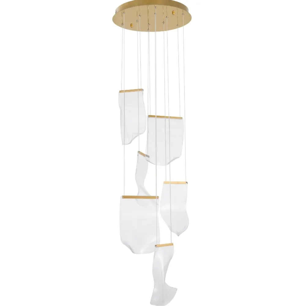 Lampadari Moderni-Selezionato da Mazzolaluce Lampadario elegante vele oro per soggiorno moderno