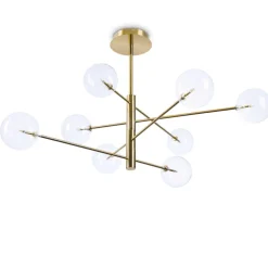 Lampadari Moderni-Ideal Lux Lampadario equinoxe sp8 ottone per soggiorno