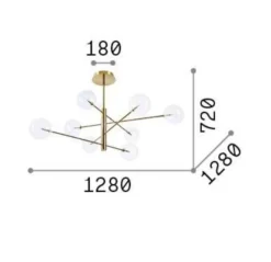 Lampadari Moderni-Ideal Lux Lampadario equinoxe sp8 ottone per soggiorno