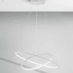 Lampadari Moderni-Gea Luce Lampadario erika s-2 bianco cerchi led 80w 3000k