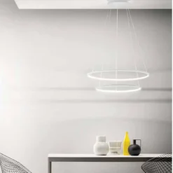 Lampadari Moderni-Gea Luce Lampadario erika s-2 bianco cerchi led 80w 3000k