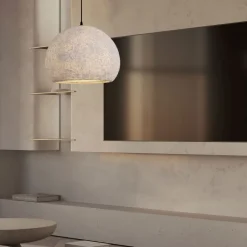 Lampadari Moderni-Selezionato da Mazzolaluce Lampadario fatto a mano sfera in resina e carta bianca