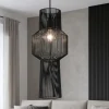 Lampadari Moderni-Selezionato da Mazzolaluce Lampadario fili di tessuto nero design moderno
