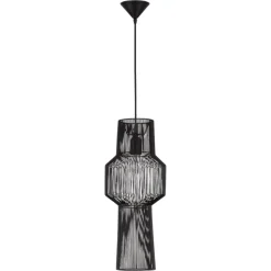Lampadari Moderni-Selezionato da Mazzolaluce Lampadario fili di tessuto nero design moderno