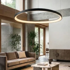 Lampadari Moderni-Ideal Lux Lampadario gemini d061 dali push nero moderno led 48w 3000k