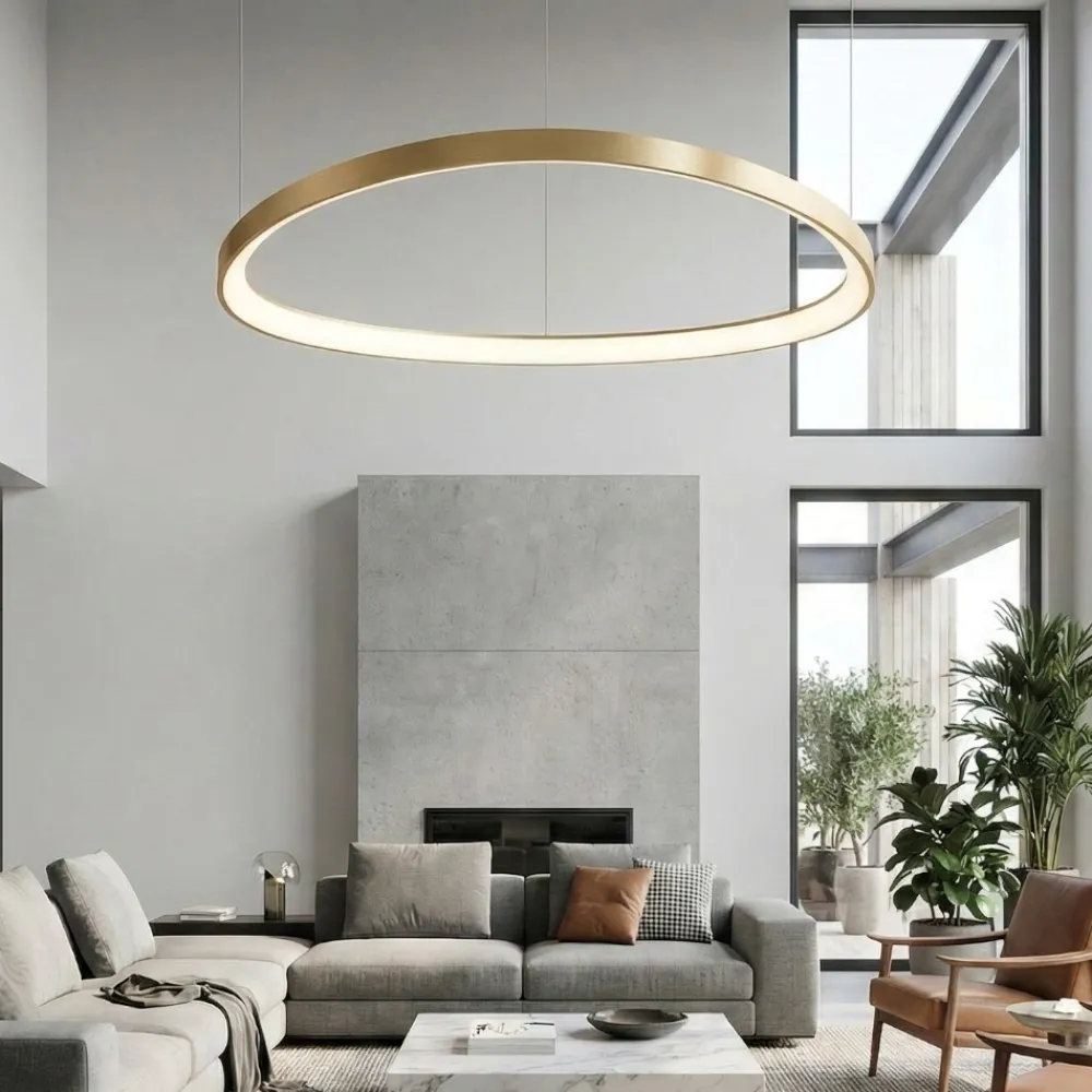 Lampadari Moderni-Ideal Lux Lampadario gemini d061 dali push led 48w 3000k ottone