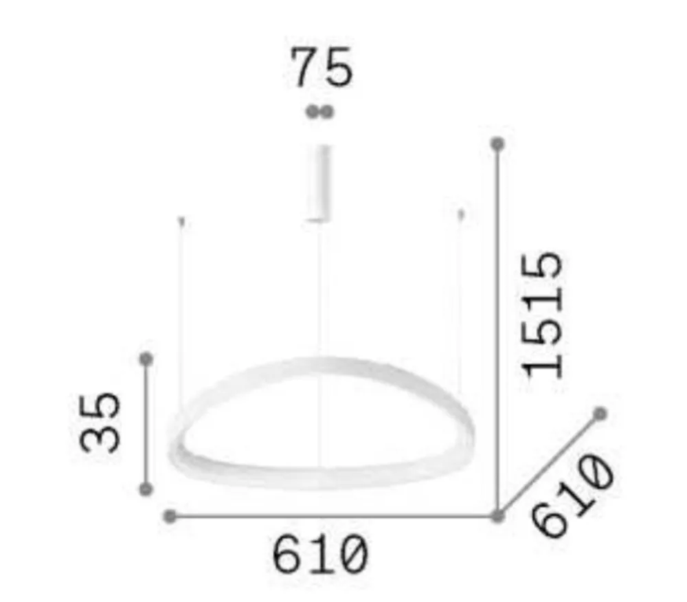 Lampadari Moderni-Ideal Lux Lampadario gemini d061 dali push led 48w 3000k ottone