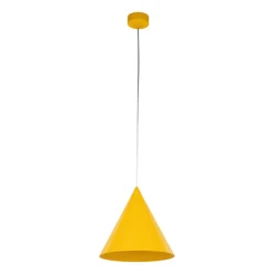 Lampadari Cucina-Selezionato da Mazzolaluce Lampadario giallo cono di metallo 25cm per cucina