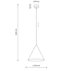 Lampadari Cucina-Selezionato da Mazzolaluce Lampadario giallo cono di metallo 25cm per cucina