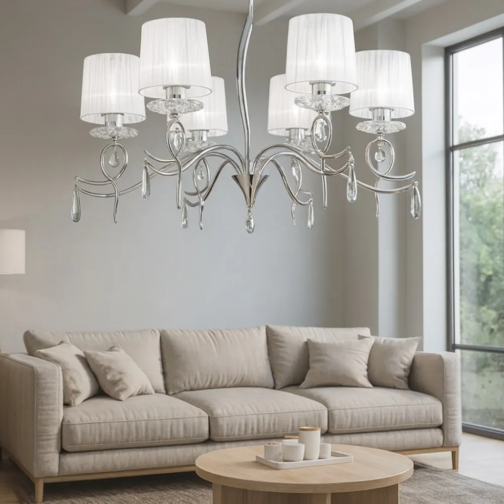 Lampadari Moderni-Selezionato da Mazzolaluce Lampadario goccia cromato per soggiorno
